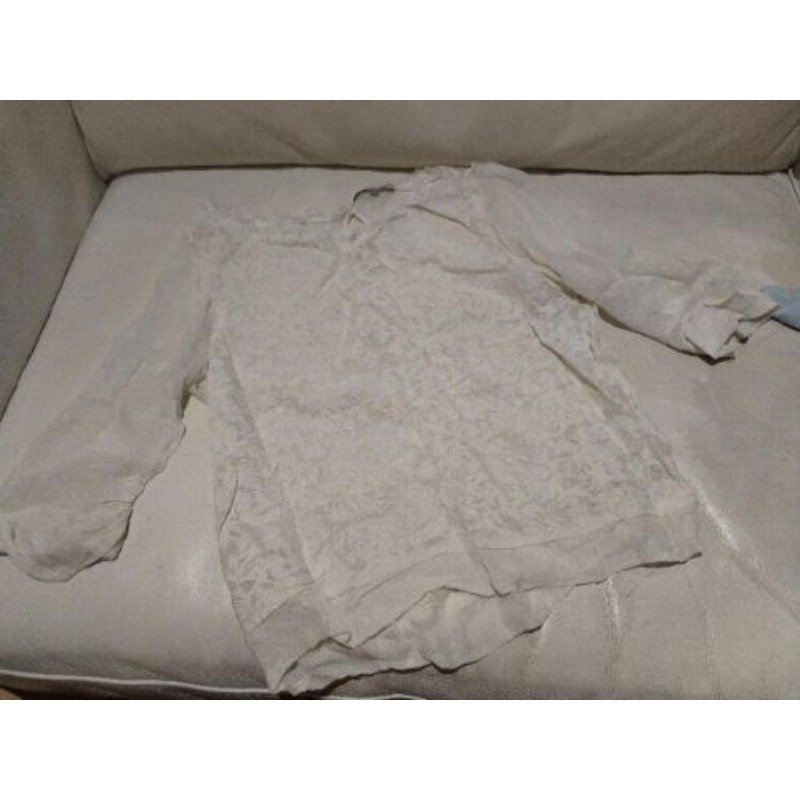 Blouse Maje T 2 /38 brodée blanc cassé