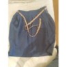 jupe 36 April Made in France viscose bleue et ceinture multicolore