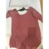 t shirt naf naf M 38 manches 3/4 vieux rose noeud dos