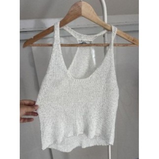 Top blanc en tricot taille S