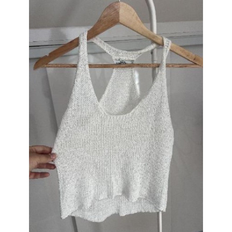 Top blanc en tricot taille S