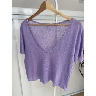 T-shirt Zara lila taille M