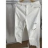 Jean blanc large femme taille L 