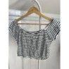 Top blanc à rayure noir taille 40 