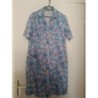 Robe bleue fleurie T44