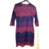 Robe Dentelle Bleu/Mauve dégradé,T38/40, Mi longue, M 3/4,