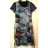 Robe Imprimé graphique Tons Bleu,T38, Genou, Voile doublé, MC