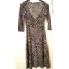 Robe Panthère, T38/40, Décolleté croisé, Jersey, M 3/4, Dégriffé Morgan