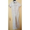 Salopette STRADIVARIUS, Blanc T38/40, MC, Coton Elastis