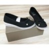 Ballerines Sport, T39, Noir, Semelle compensée Blanc/noir, Tissus, Noeud dessus, NEUF