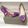 Chaussures Talons Hauts, T39,Tissus Impression graphique Bleu,Rose,Violet, NEUF