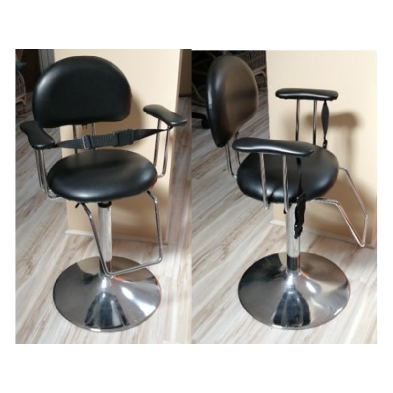 Fauteuil Coiffure Professionnel Sangle et repose pieds retirables,noir et Inox