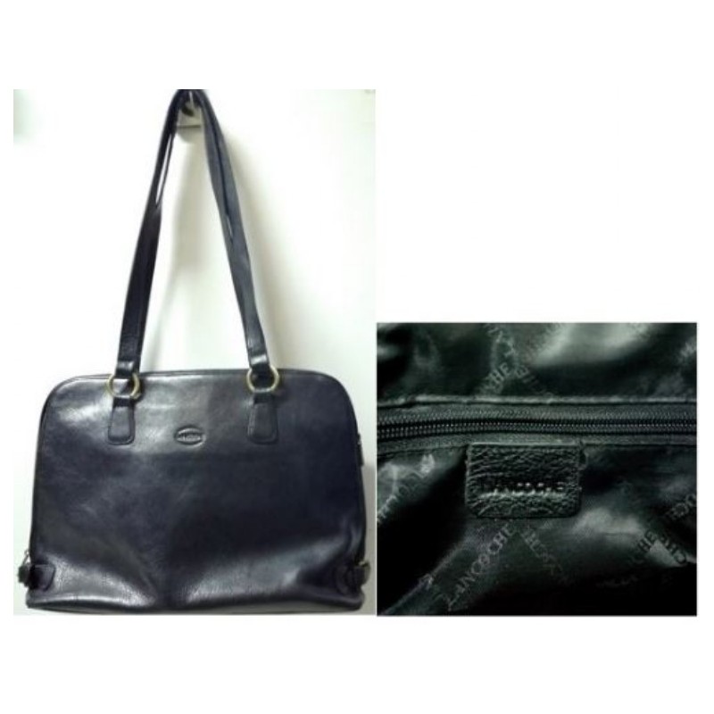 Sac à Main Cuir LENCOCHE, Noir, Boucles Métal 