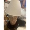 Lampe à poser Céramique beige et marron abat jour blanc 