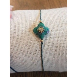 Bracelet vert acier pierre...