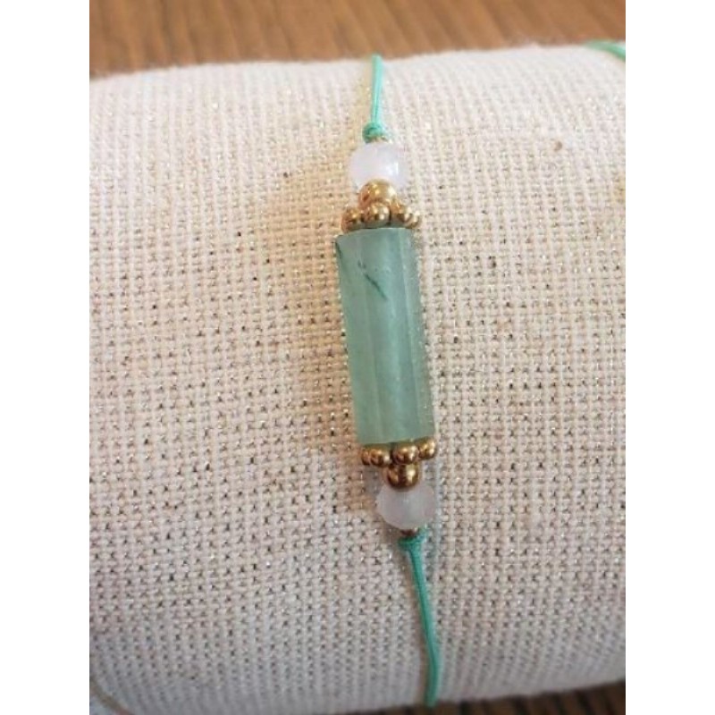 Bracelet vert acier inox Amazonie quartz
