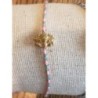 Bracelet cordon multicolore lotus acier inox