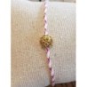 Bracelet cordon rose fleur acier inox