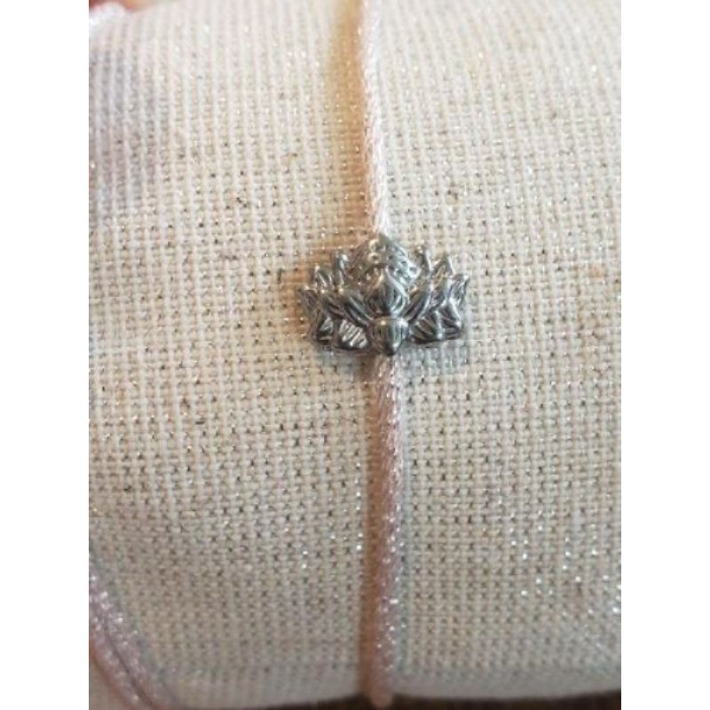 Bracelet cordon rose lotus acier inox