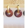 Boucles d’oreilles acier inox pierre rouge