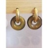 Boucles d’oreilles acier inox pierre œil de tigre