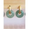 Boucles d’oreilles acier inox aventurine verte