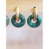 Boucles d’oreilles acier inox malachite verte