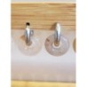 Boucles d’oreilles acier inox pierre crème 