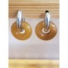 Boucles d’oreilles acier inox pierre camel
