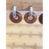 Boucles d'oreilles acier inox argenté pierre de sable