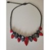 Collier rouge et gris nacré 