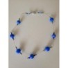 Collier à perles d'agate bleu foncé 