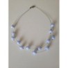 Collier à perles d'agate bleu claire 