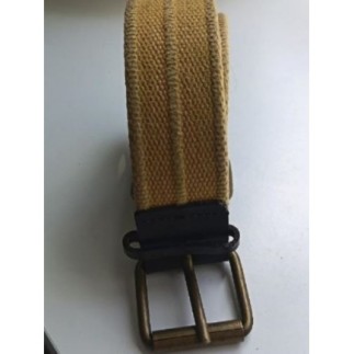 CEINTURE MARRON TISSUS/CUIR