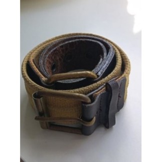 CEINTURE MARRON TISSUS/CUIR