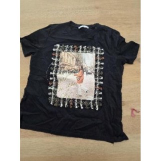 Tee shirt noir motif mango TS