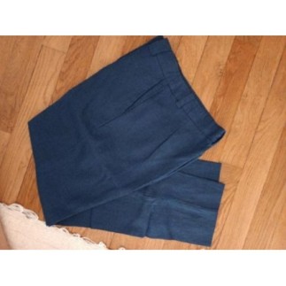 Pantalon lin bleu Caroll T36