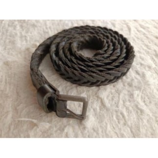 Ceinture tressée noir cuir