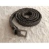 Ceinture tressée noir cuir