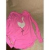 Haut fille rose manche longue taille 10 ans marque GAP dessin cygne 