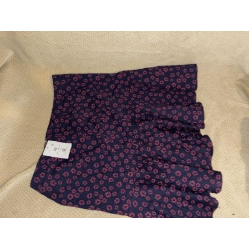 Jupe C & A bleu foncé motifs petite fleurs  neuve 