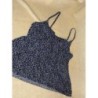 Haut à bretelle bleu avec petites feuilles blanches  taille 44 shein 