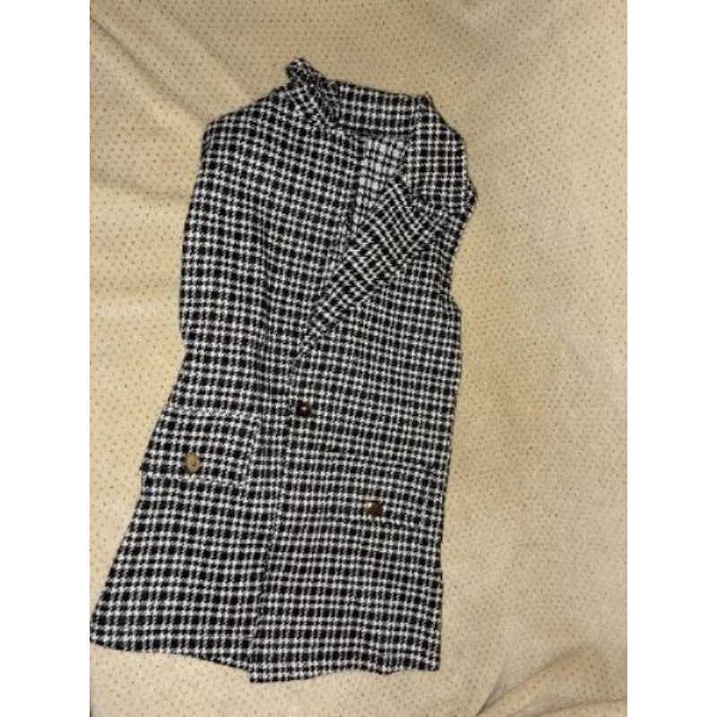 Haut fille long sans manches noir et blanc taille 8 ans 