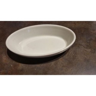 Plat individuel oval blanc