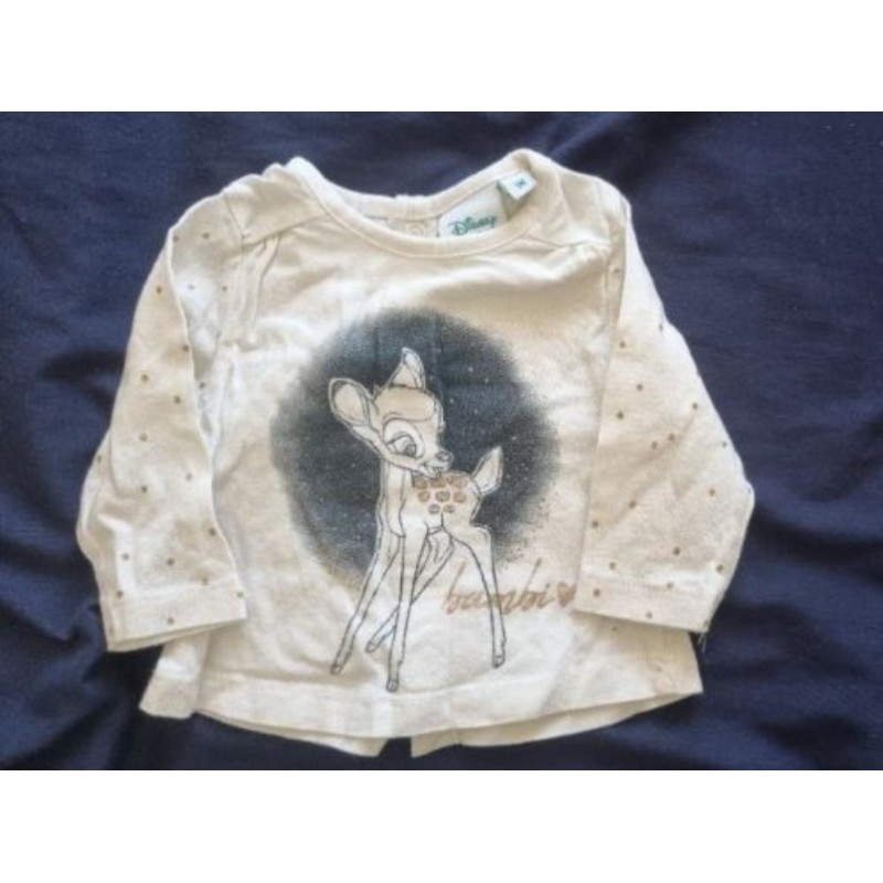 Tee-shirt 1 mois Disney Bambi