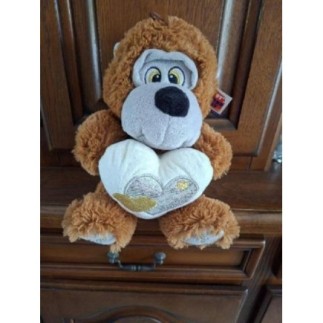 PELUCHE SINGE CŒUR 