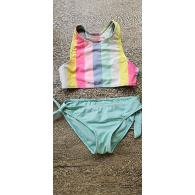Maillot de bain fille 2 pièces multicolore 10 12 ans