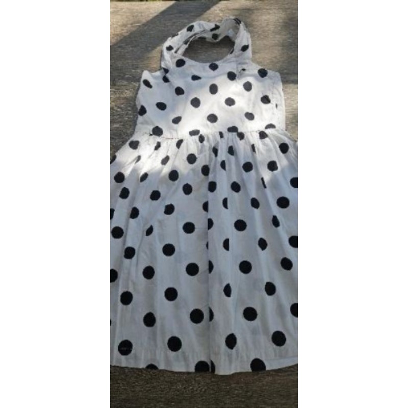 Robe blanche à pois noir Kiabi 12 ans