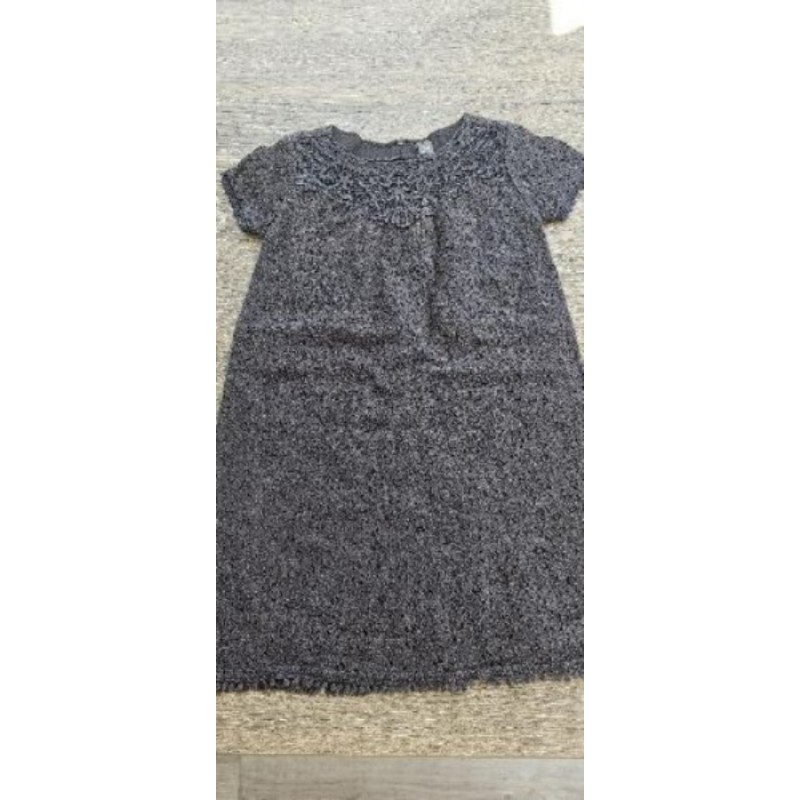 Robe zara dentelle grise 7 8 ans