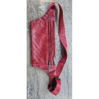 Banane en cuir rouge sport